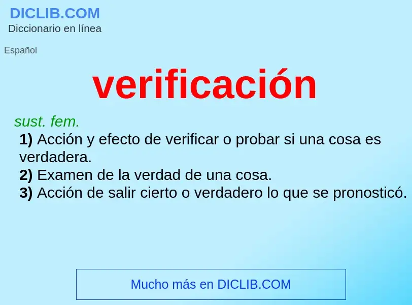 Что такое verificación - определение