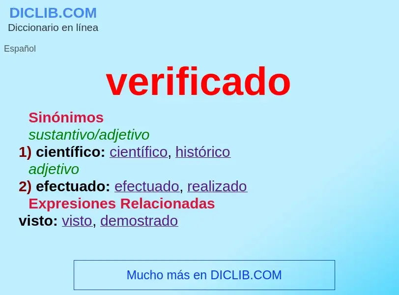 Wat is verificado - definition