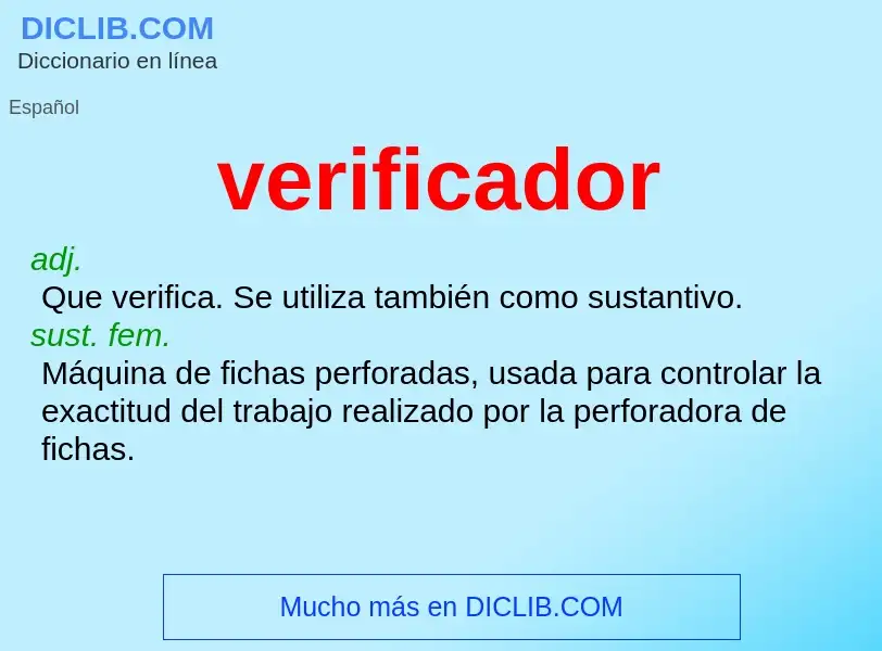 What is verificador - definition