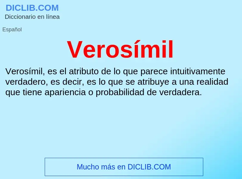 What is Verosímil - meaning and definition