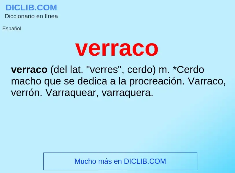 ¿Qué es verraco? - significado y definición