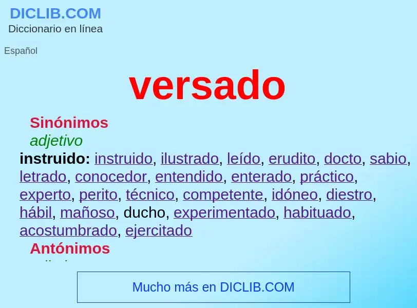 Wat is versado - definition