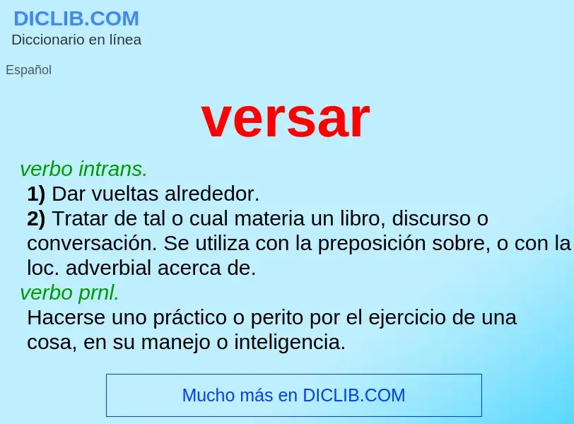 O que é versar - definição, significado, conceito