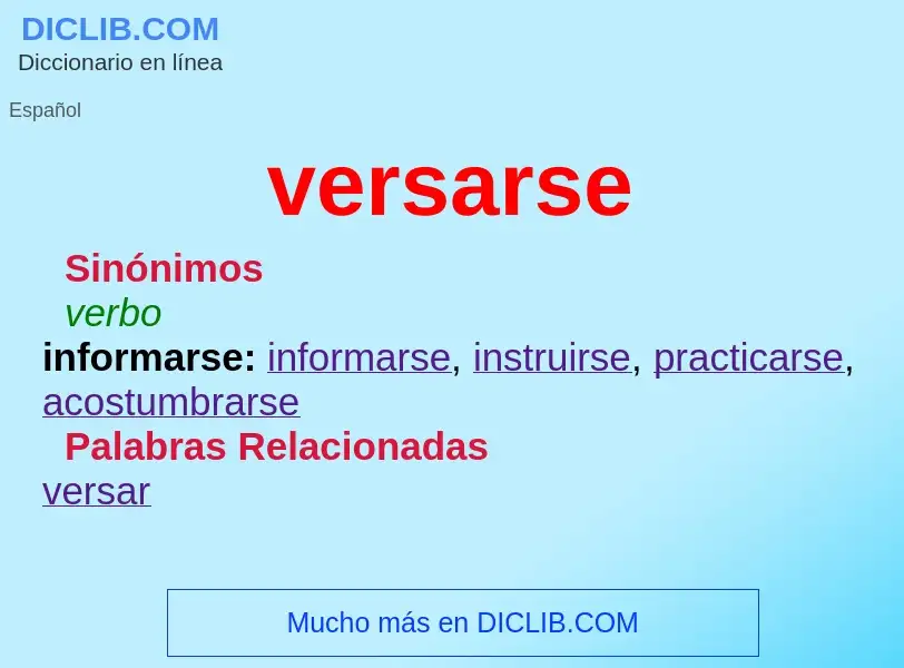 O que é versarse - definição, significado, conceito