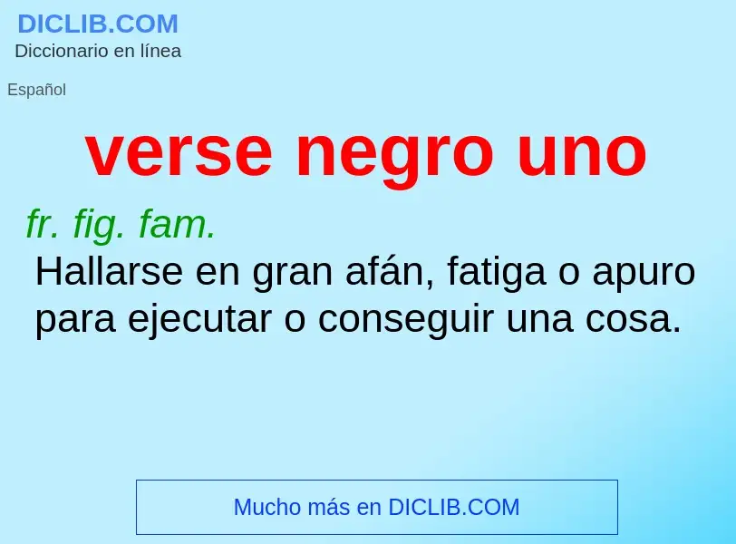 Che cos'è verse negro uno - definizione