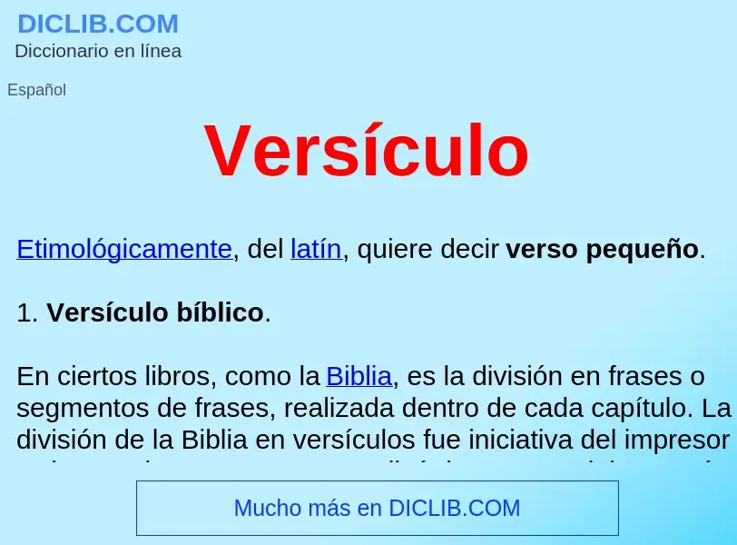 What is Versículo  - meaning and definition