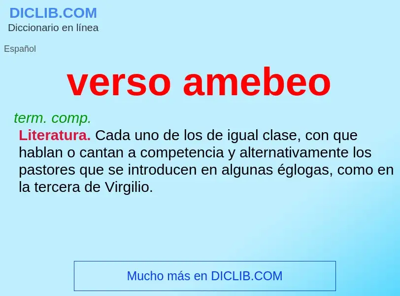 O que é verso amebeo - definição, significado, conceito