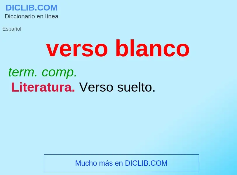 O que é verso blanco - definição, significado, conceito