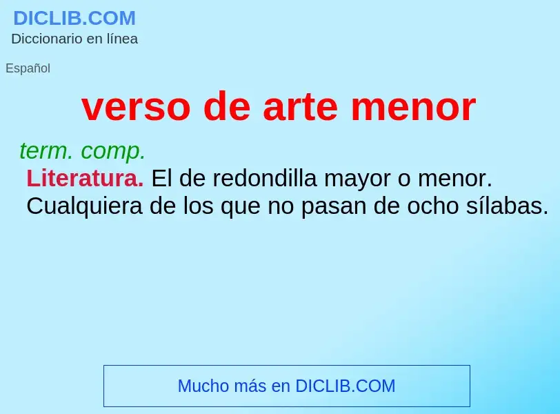 Wat is verso de arte menor - definition