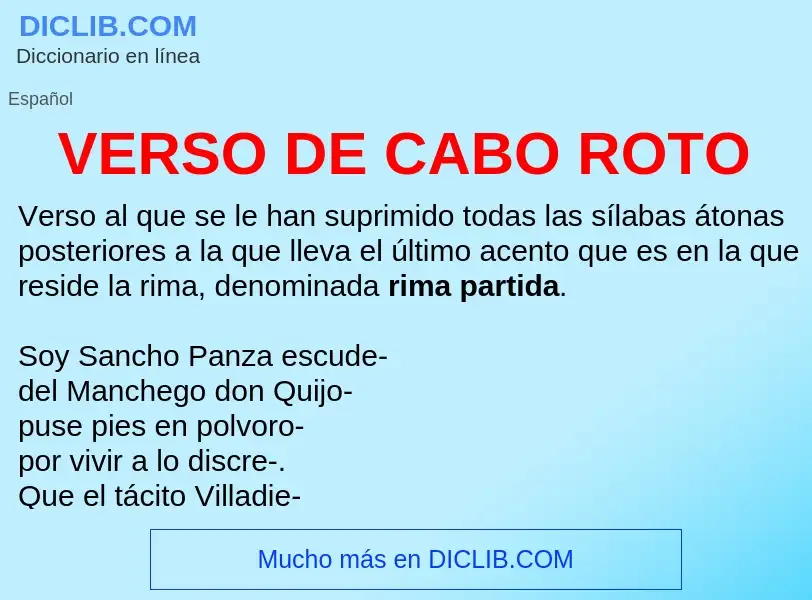 Wat is VERSO DE CABO ROTO - definition