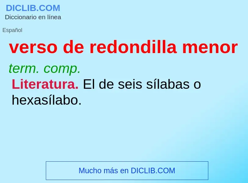 Wat is verso de redondilla menor - definition