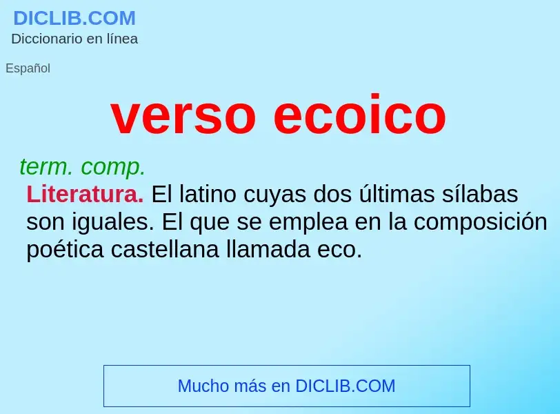 What is verso ecoico - definition