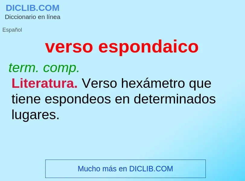 Wat is verso espondaico - definition