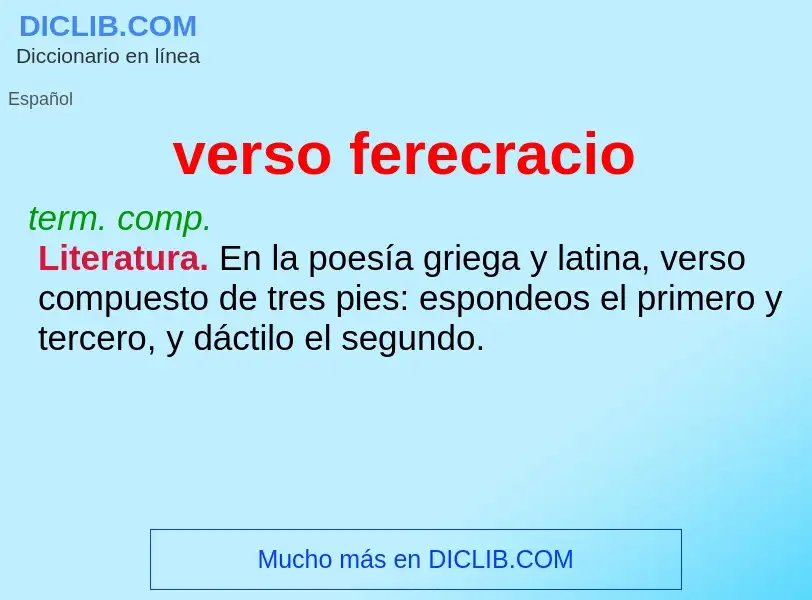 Wat is verso ferecracio - definition