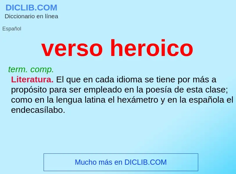 What is verso heroico - definition