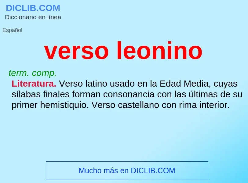 What is verso leonino - definition