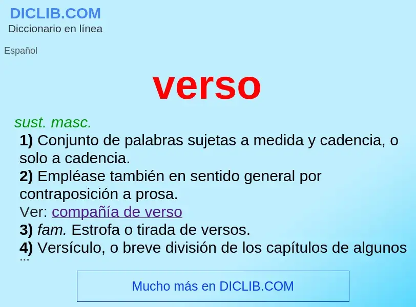 What is verso - meaning and definition