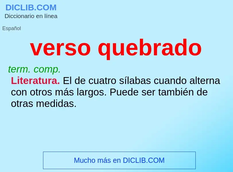 O que é verso quebrado - definição, significado, conceito