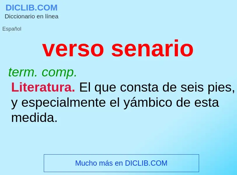 ¿Qué es verso senario? - significado y definición