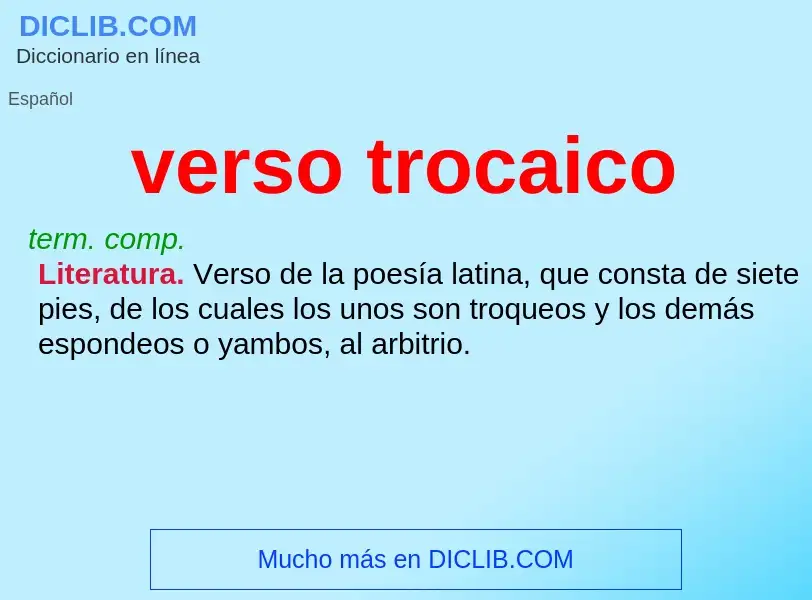 Wat is verso trocaico - definition