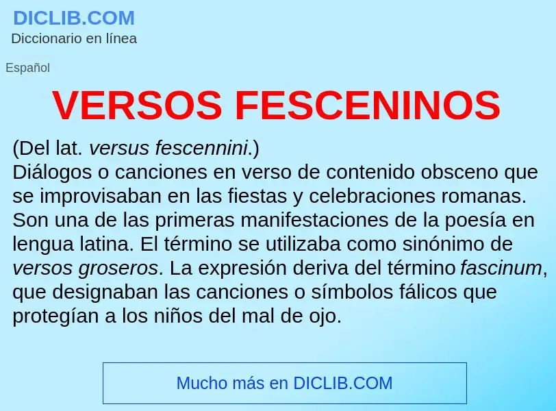 ¿Qué es VERSOS FESCENINOS? - significado y definición