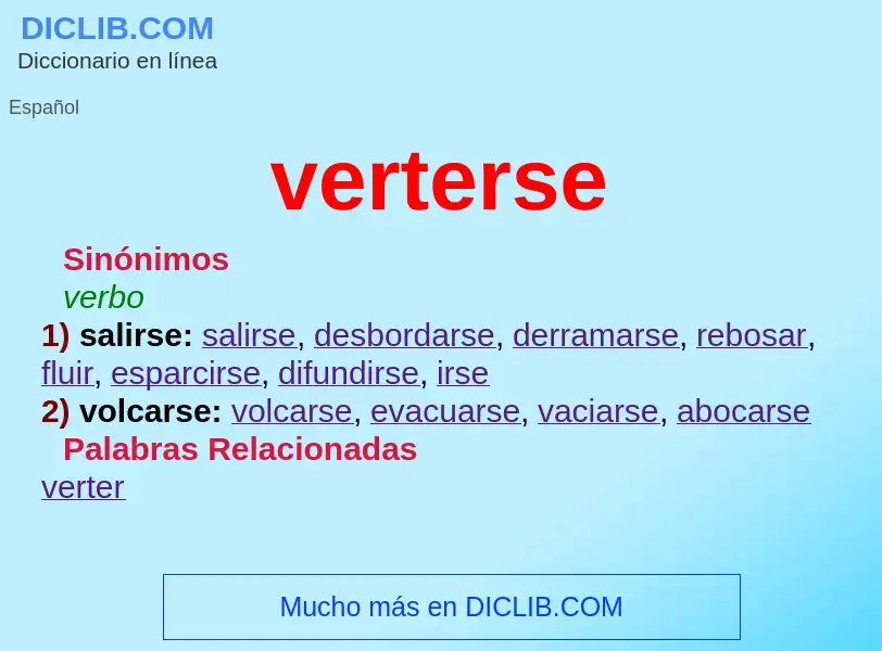 O que é verterse - definição, significado, conceito