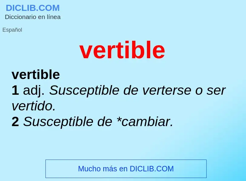 Wat is vertible - definition