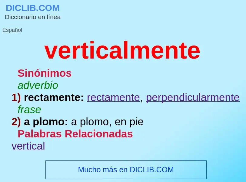 What is verticalmente - definition