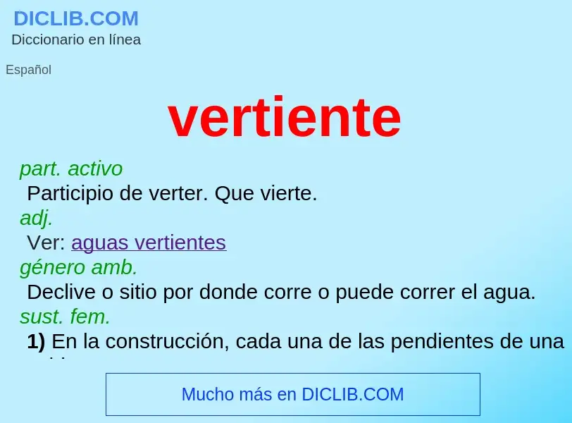 O que é vertiente - definição, significado, conceito