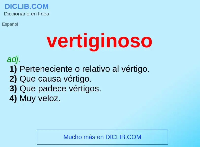 What is vertiginoso - definition