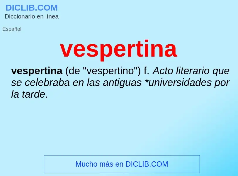 O que é vespertina - definição, significado, conceito