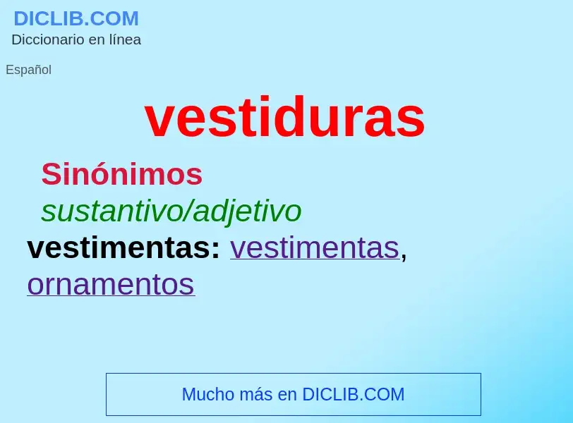 What is vestiduras - definition