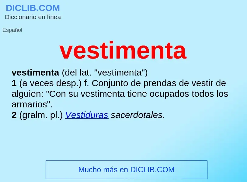 Wat is vestimenta - definition