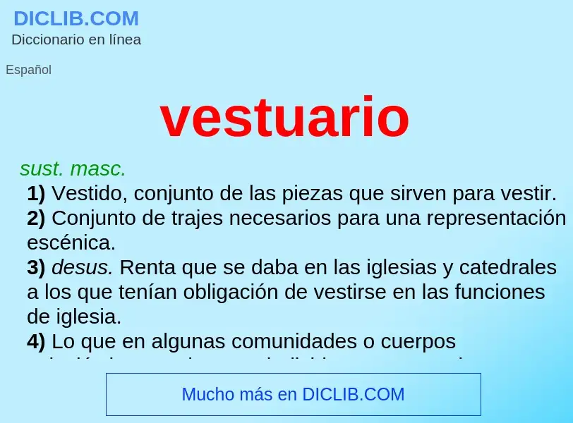 Wat is vestuario - definition