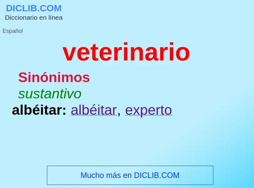 O que é veterinario - definição, significado, conceito