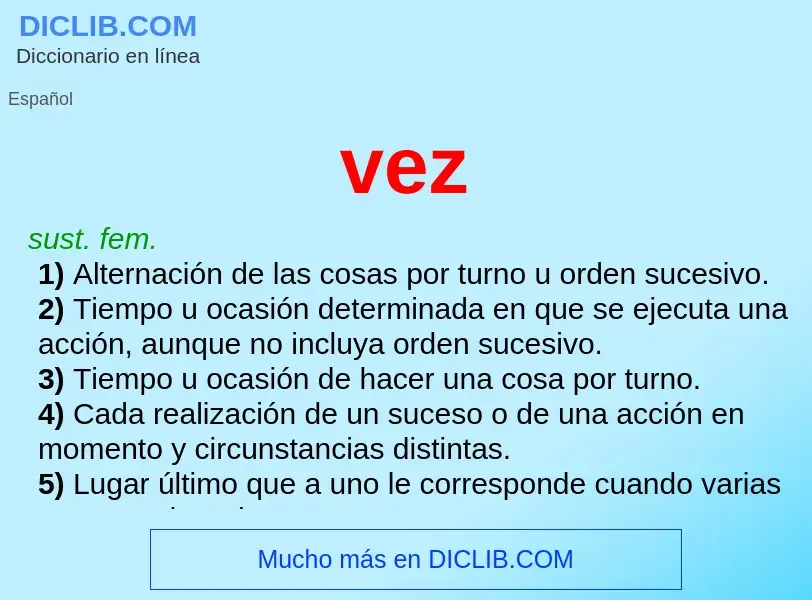 What is vez - meaning and definition