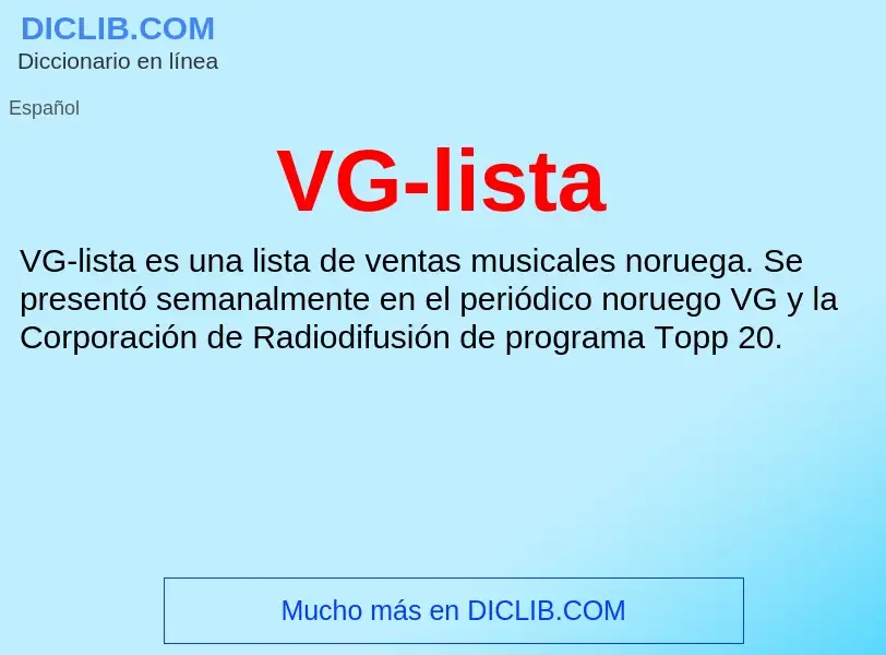 Wat is VG-lista - definition