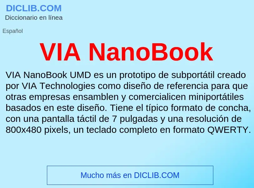 Qu'est-ce que VIA NanoBook - définition