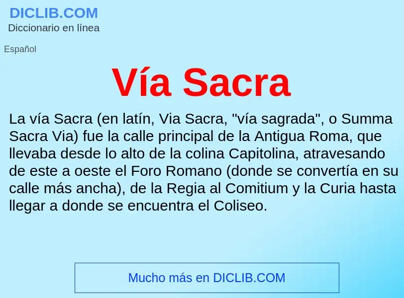 What is Vía Sacra - meaning and definition