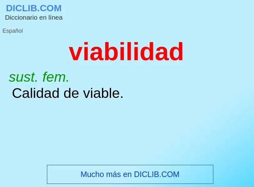 What is viabilidad - definition