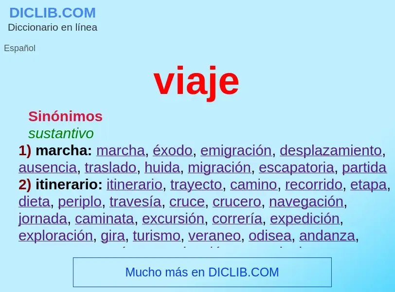 What is viaje - definition