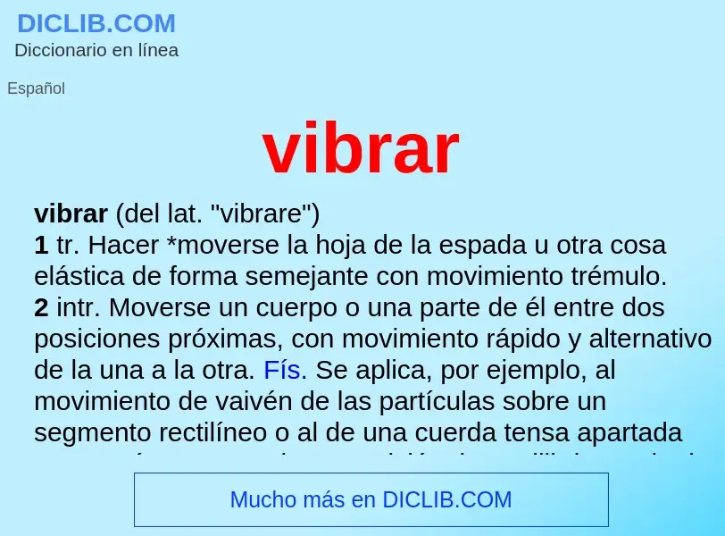 What is vibrar - definition