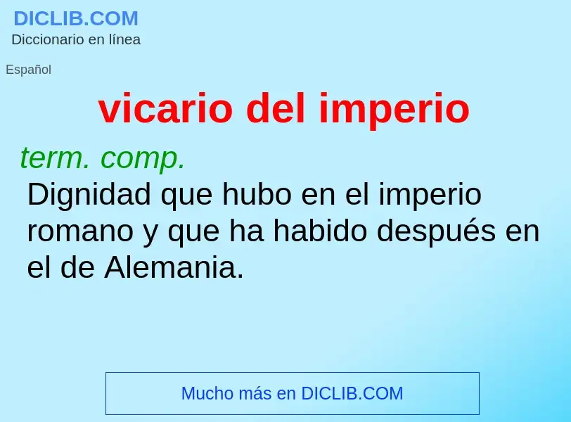 What is vicario del imperio - definition