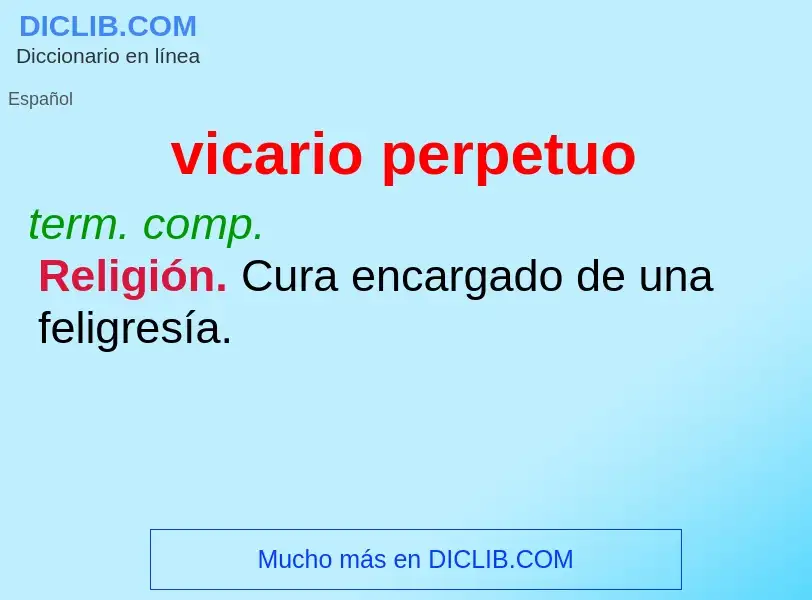 Wat is vicario perpetuo - definition