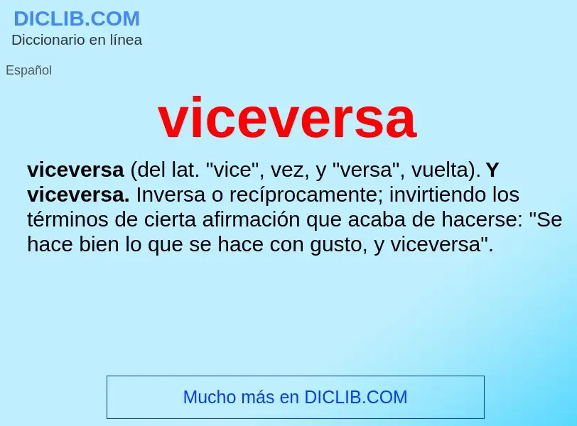 What is viceversa - meaning and definition