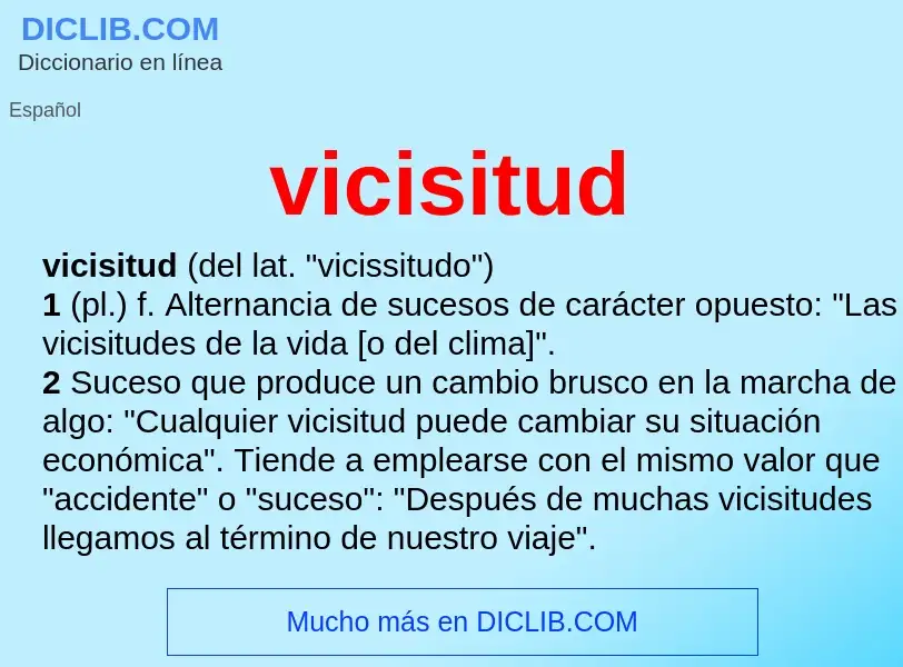 O que é vicisitud - definição, significado, conceito