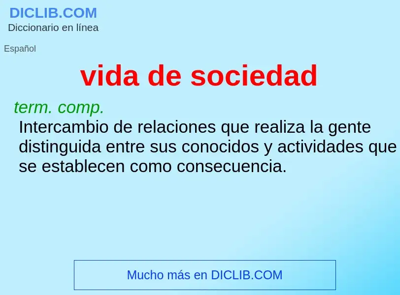 What is vida de sociedad - definition