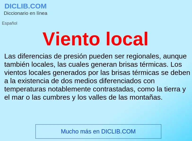 ¿Qué es Viento local? - significado y definición