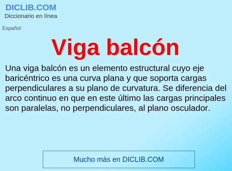 What is Viga balcón - meaning and definition