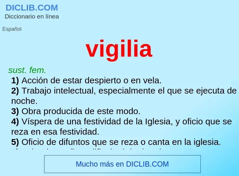 What is vigilia - definition